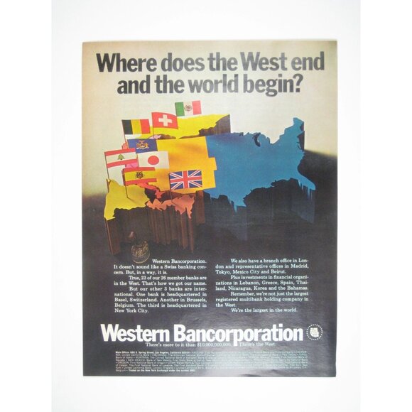 Western Bancorporation Advertisement  Where Does West End 1960s Vintage Print - Picture 1 of 2